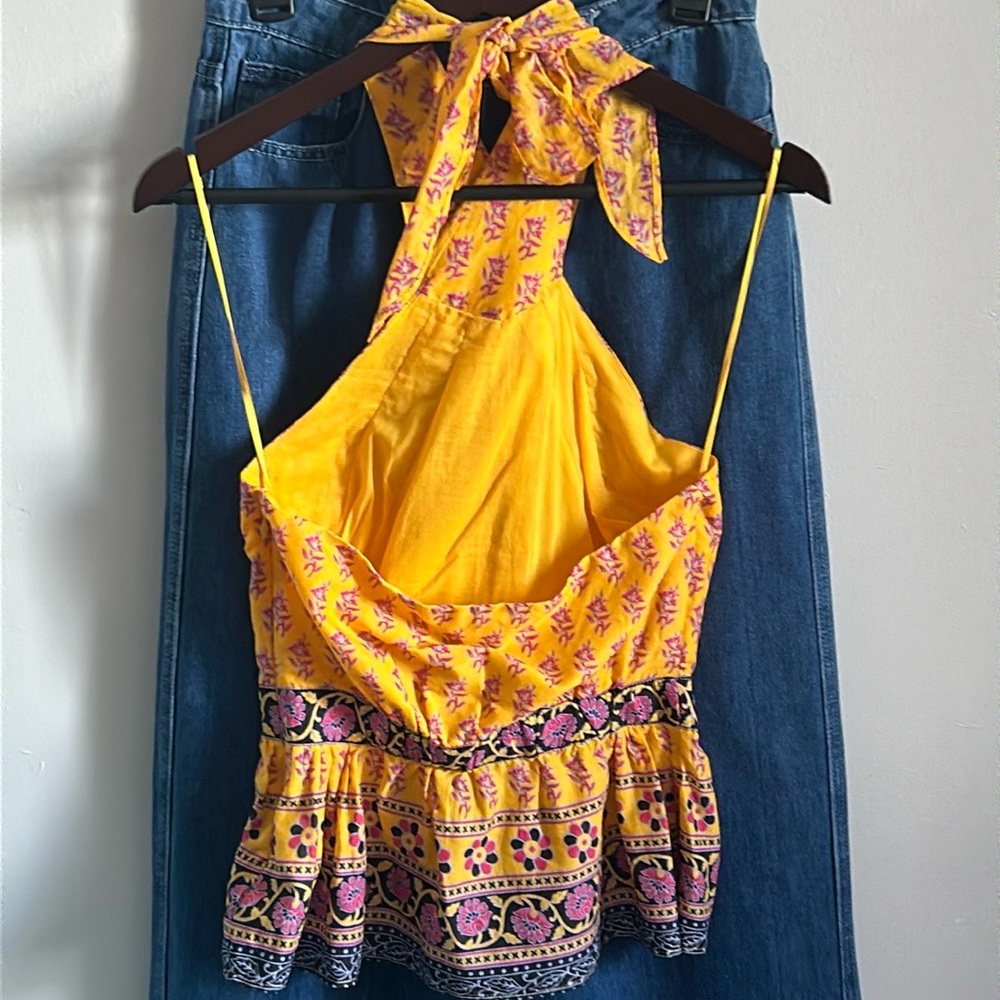 New - J. Crew Halter Peplum Top in Tribal Print - Picture 4 of 6